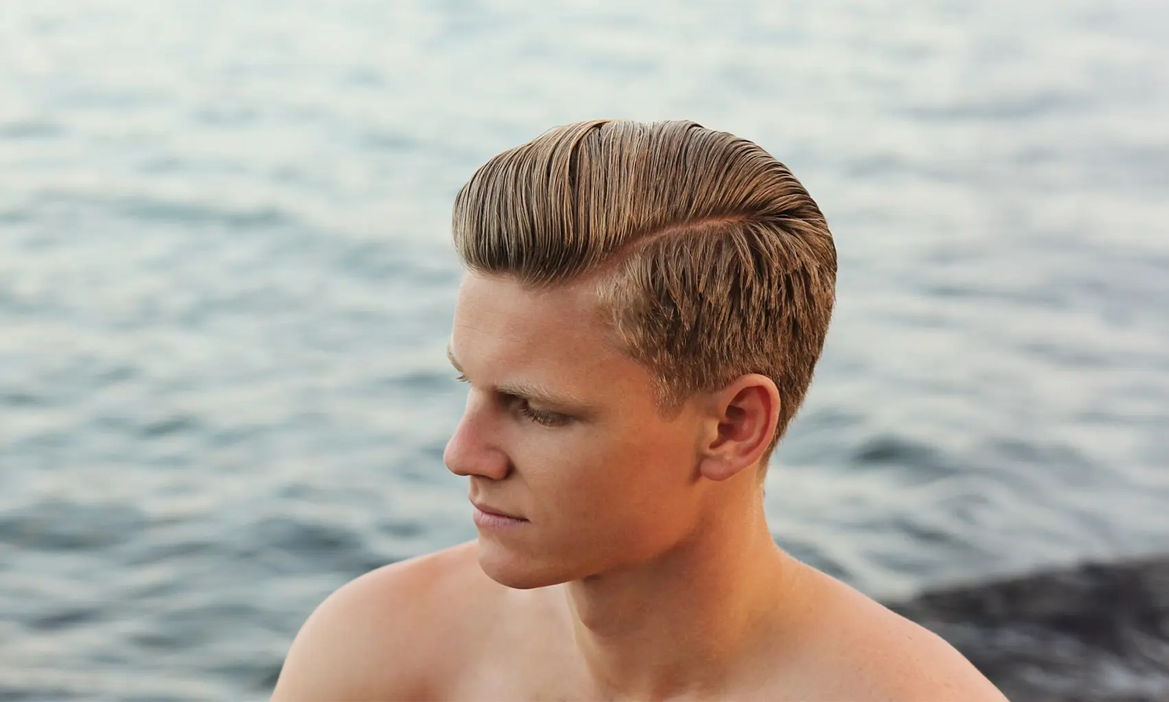 mens hair system salon styled